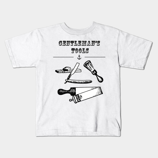 gentleman vintage barber hipster Kids T-Shirt by Simonpeters98